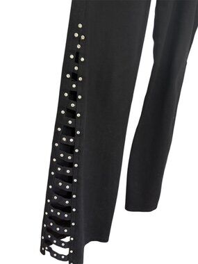 ETHYL BLACK DESIGNER JEANS WITH RHINESTONES